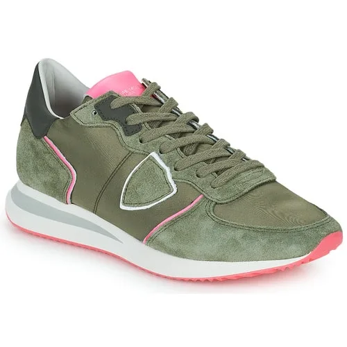 Sneaker Donna Philippe Model Tropez TZLD  Verde Militare con inserti Rosa Fluo mod. TZLD WN29, foto 1 di 5