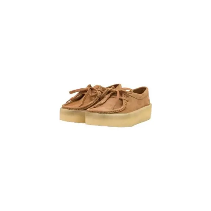 Clarks Originals Donna in Pelle Cuoio art. Wallabee Cup Tan Nubuck, foto 3 di 5