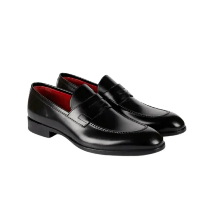 Mocassino Barrett Penny Loafer Uomo in Vitello Spazzolato Nero art. 201U060.33, foto 1 di 3