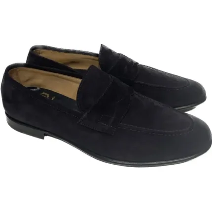 Mocassino Barrett Uomo in Camoscio Blu costruzione a Sacchetto Flex art. 201U055.45