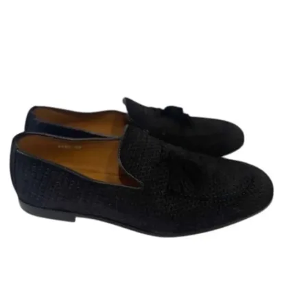 Mocassino Doucal's Uomo in Pelle Intrecciata Nera con Nappine art. 2984