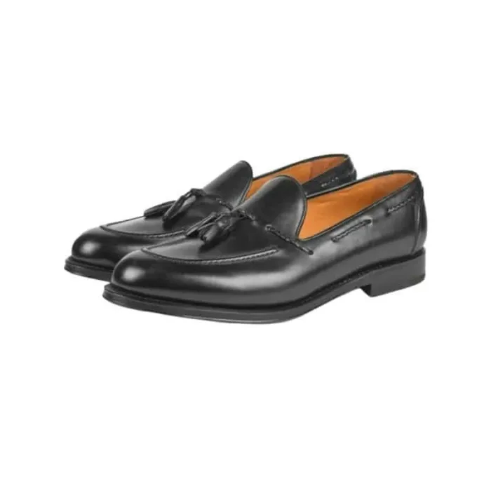 Mocassino con Nappine Barrett Uomo in Vitello Spazzolato Lucido Nero art. 142U149.13, foto 2 di 4