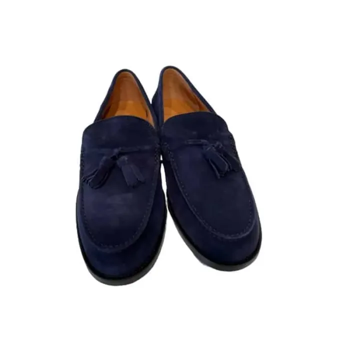 Moccassino Uomo Mengoni Blu scamosciato con nappine art. 5018, foto 2 di 3