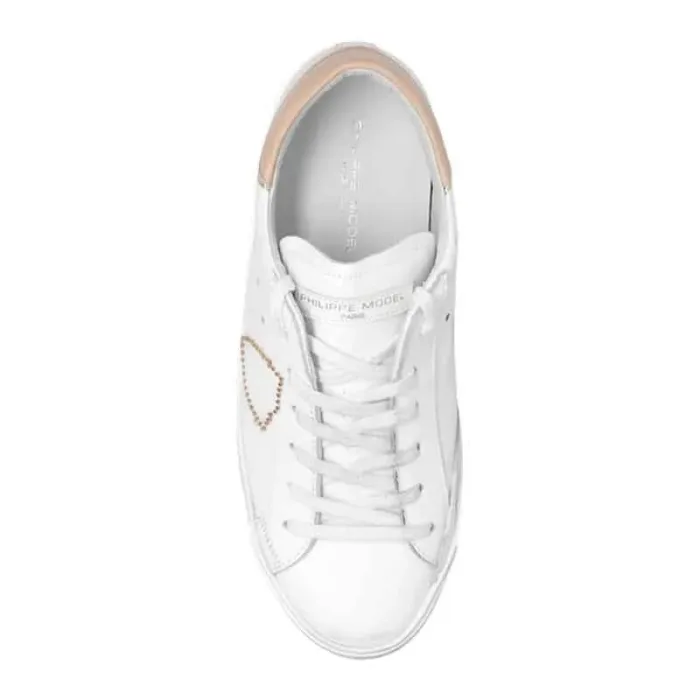 Sneaker Donna Philippe Model Paris PRLD  Bianca con Spoiler Beige mod. PRLD VB21, foto 3 di 3