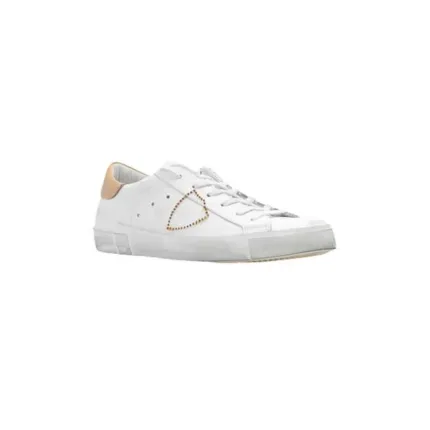 Sneaker Donna Philippe Model Paris PRLD  Bianca con Spoiler Beige mod. PRLD VB21