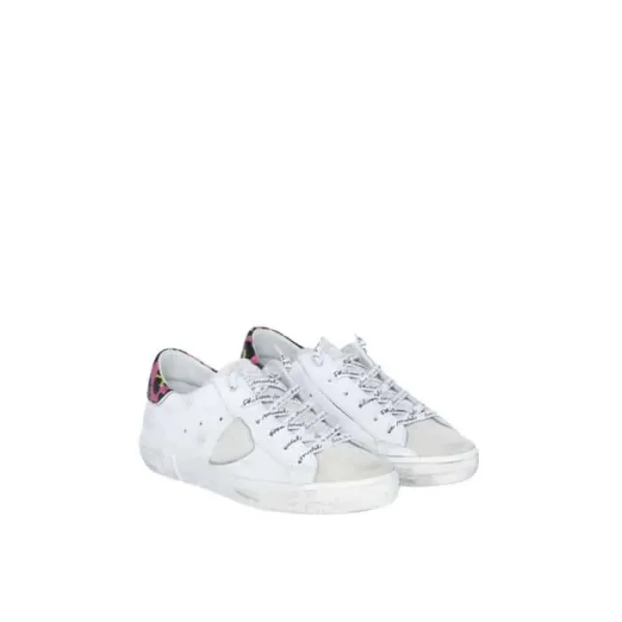 Sneaker Donna Philippe Model Paris PRLD  Bianca con Spoiler Maculato Fucsia mod. PRLD AP10, foto 2 di 5