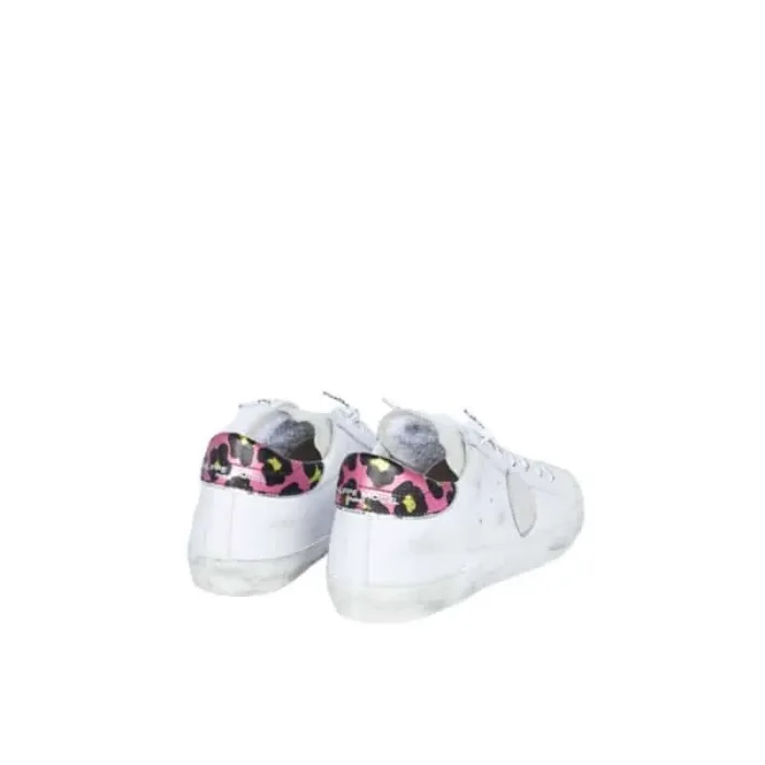 Sneaker Donna Philippe Model Paris PRLD  Bianca con Spoiler Maculato Fucsia mod. PRLD AP10, foto 3 di 5