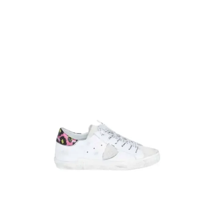 Sneaker Donna Philippe Model Paris PRLD  Bianca con Spoiler Maculato Fucsia mod. PRLD AP10, foto 1 di 5