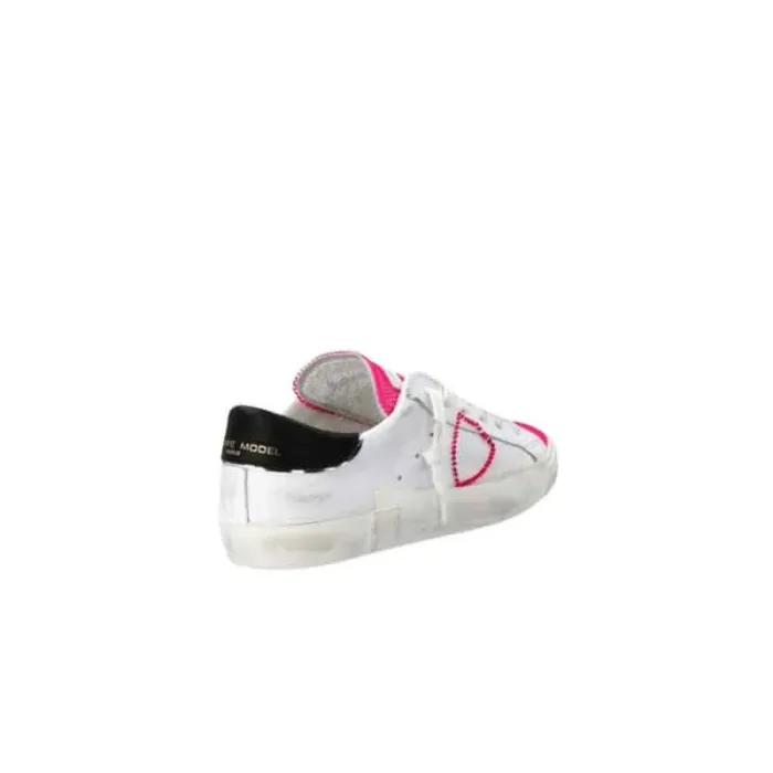 Sneaker Donna Philippe Model Paris PRLD  Bianca con rete Fucsia mod. PRLD VBN1, foto 5 di 5