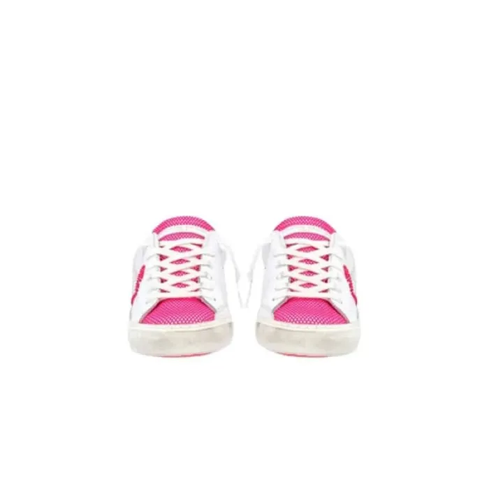 Sneaker Donna Philippe Model Paris PRLD  Bianca con rete Fucsia mod. PRLD VBN1, foto 3 di 5