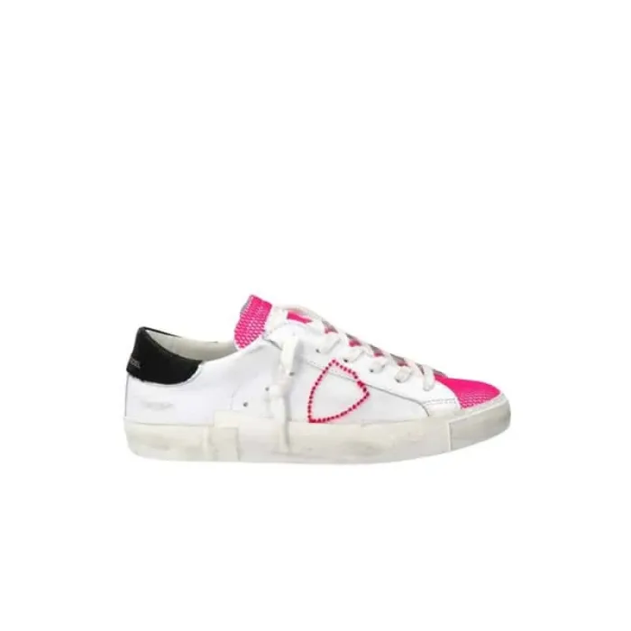 Sneaker Donna Philippe Model Paris PRLD  Bianca con rete Fucsia mod. PRLD VBN1, foto 1 di 5