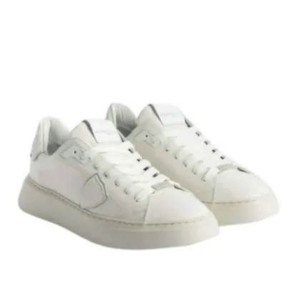 Sneaker Donna Philippe Model Temple BTLD  Bianca con Spoiler Bianco  in microsfrere mod. BTLD MOG1