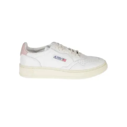 Sneaker Donna autry Medalist Low bianca in pelle Spoiler Rosa mod. AULW LL16