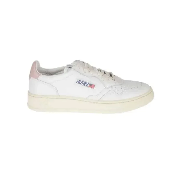 Sneaker Donna autry Medalist Low bianca in pelle Spoiler Rosa mod. AULW LL16, foto 1 di 3