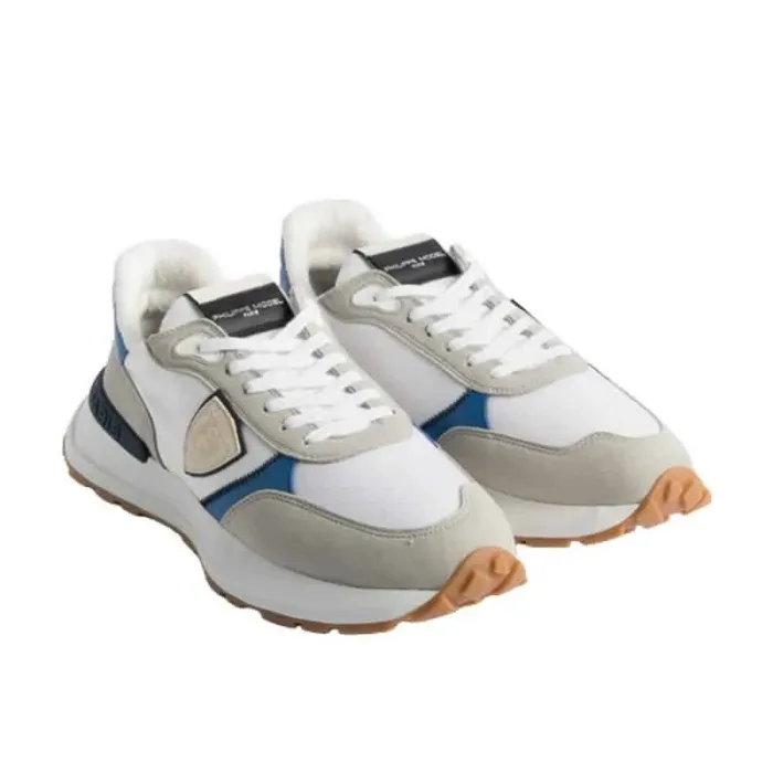 Sneaker Uomo Philippe Model Antibes ATLU Bianca con inserti Beige e Blu mod. ATLU WP03, foto 2 di 5