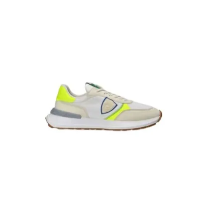 Sneaker Uomo Philippe Model Antibes ATLU Bianca con inserti Beige e Giallo Fluo mod. ATLU WP04