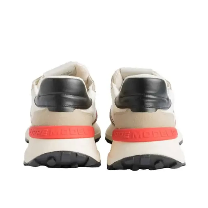 Sneaker Uomo Philippe Model Antibes ATLU Bianca con inserti Beige e Rosso mod. ATLU WP02, foto 3 di 4