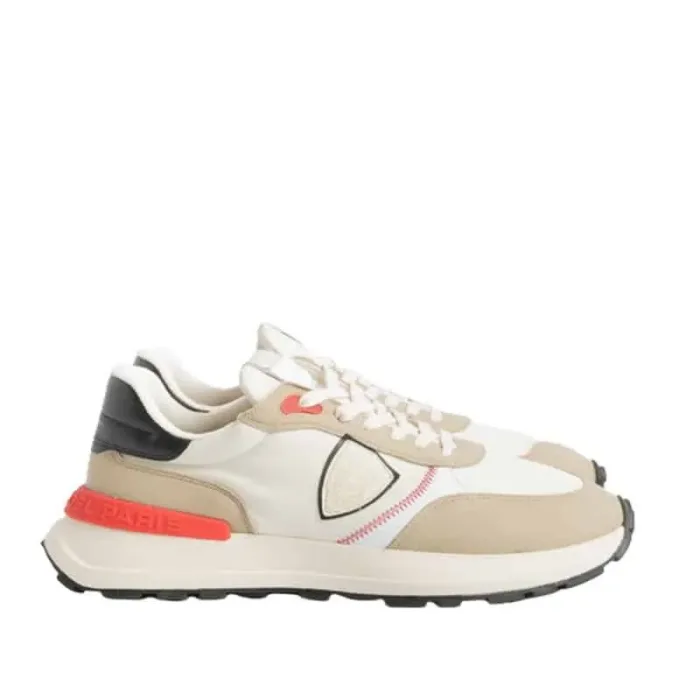 Sneaker Uomo Philippe Model Antibes ATLU Bianca con inserti Beige e Rosso mod. ATLU WP02, foto 1 di 4