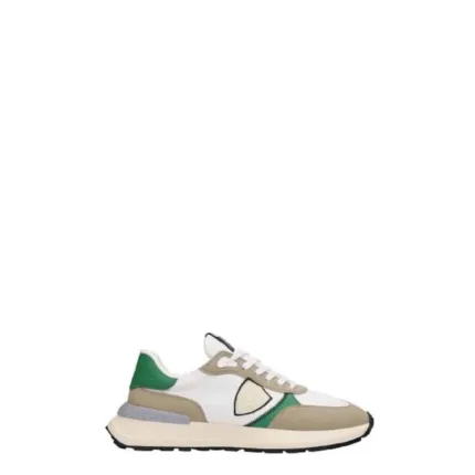 Sneaker Uomo Philippe Model Antibes ATLU Bianca con inserti Beige e Verdi mod. ATLU WP11