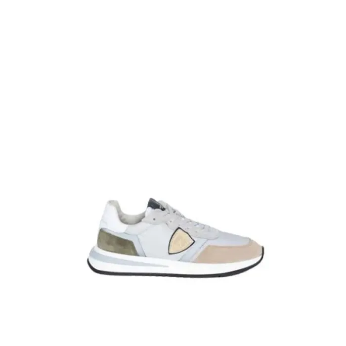 Sneaker Uomo Philippe Model New Tropez 2.1 TYLU Beige e verde in camoscio con perfilo Argento mod. TYLU W003, foto 1 di 5