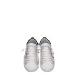 Sneaker Uomo Philippe Model Paris PRSX in pelle e camoscio Bianca con Spoiler Blu Scuro e perfilo Argento mod. PRLU VX22 - immagine 3