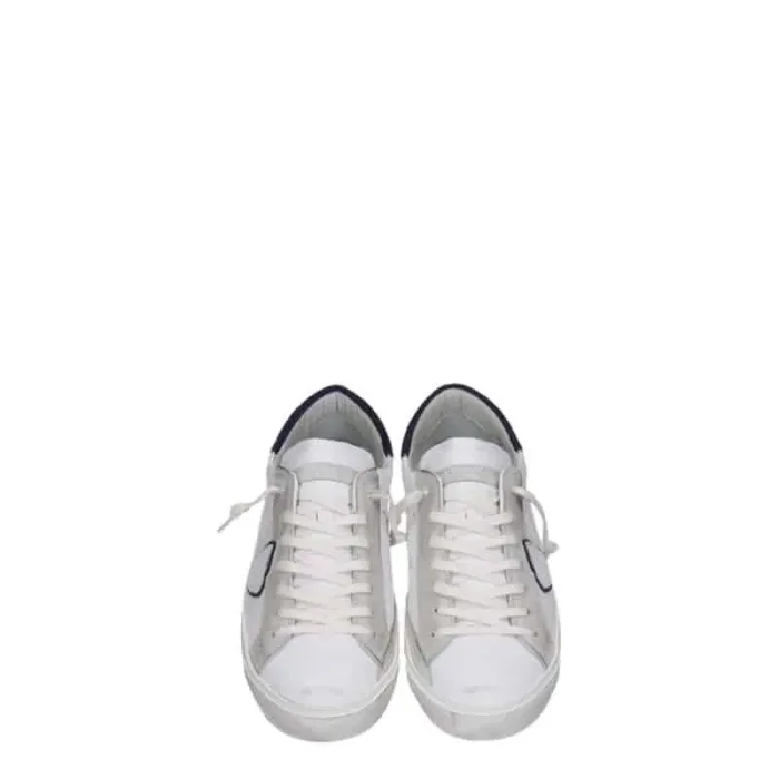 Sneaker Uomo Philippe Model Paris PRSX in pelle e camoscio Bianca con Spoiler Blu Scuro e perfilo Argento mod. PRLU VX22, foto 3 di 4
