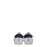 Sneaker Uomo Philippe Model Paris PRSX in pelle e camoscio Bianca con Spoiler Blu Scuro e perfilo Argento mod. PRLU VX22 - immagine 4