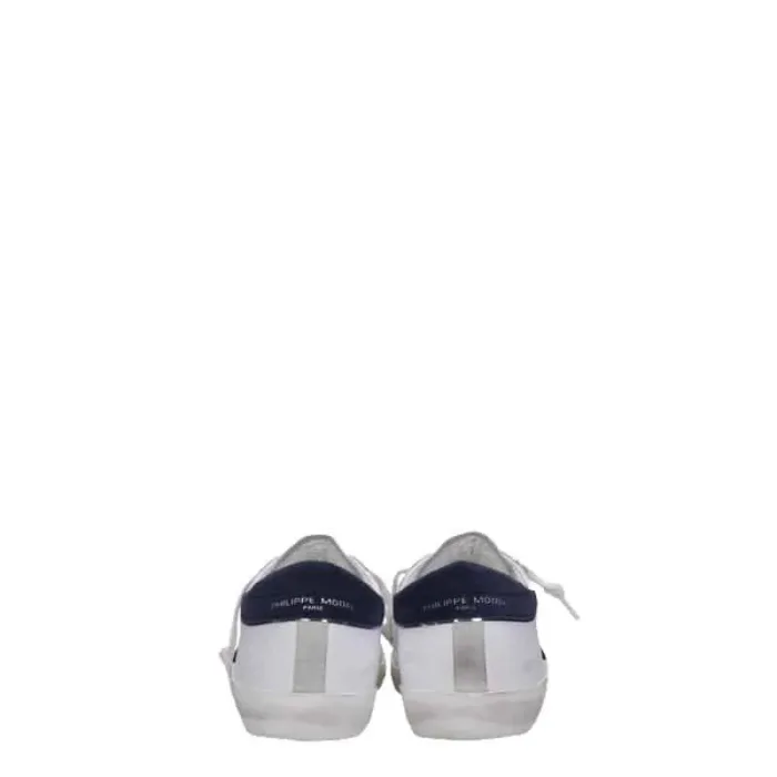 Sneaker Uomo Philippe Model Paris PRSX in pelle e camoscio Bianca con Spoiler Blu Scuro e perfilo Argento mod. PRLU VX22, foto 4 di 4