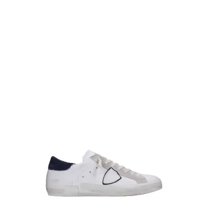 Sneaker Uomo Philippe Model Paris PRSX in pelle e camoscio Bianca con Spoiler Blu Scuro e perfilo Argento mod. PRLU VX22, foto 1 di 4