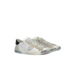 Sneaker Uomo Philippe Model Paris PRSX in pelle e camoscio Bianca con Spoiler Nero e perfilo Argento mod. PRLU MA02 - immagine 2