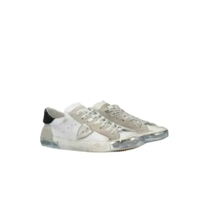 Sneaker Uomo Philippe Model Paris PRSX in pelle e camoscio Bianca con Spoiler Nero e perfilo Argento mod. PRLU MA02, foto 2 di 3
