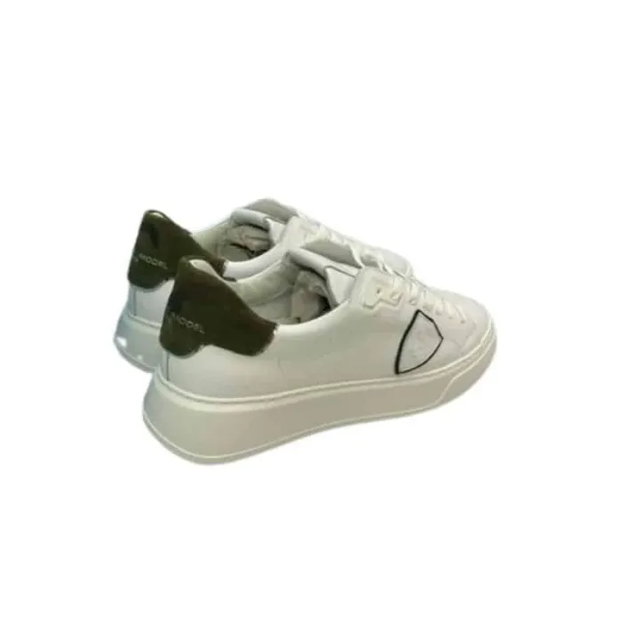 Sneaker Uomo Philippe Model Temple in pelle Bianca con Spoiler Camouflage mod. BTLU VC01, foto 3 di 4