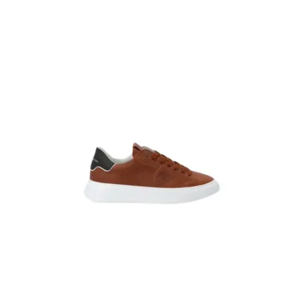 Sneaker Uomo Philippe Model Temple in pelle martellata Cognac con Spoiler Nero mod. BTLU WW01