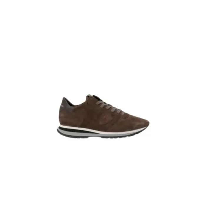 Sneaker Uomo Philippe Model Tropez TRPX in camoscio Marrone con Spoiler Marrone in pelle mod. TZLU DR02, foto 1 di 4
