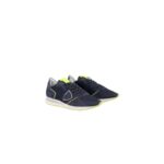 Sneaker Uomo Philippe Model Tropez TRPX in camoscio e tessuto Blu con Spoiler Blu in pelle e inserti Giallo Fluo mod. TZLU WN26 - immagine 2