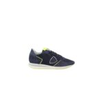 Sneaker Uomo Philippe Model Tropez TRPX in camoscio e tessuto Blu con Spoiler Blu in pelle e inserti Giallo Fluo mod. TZLU WN26