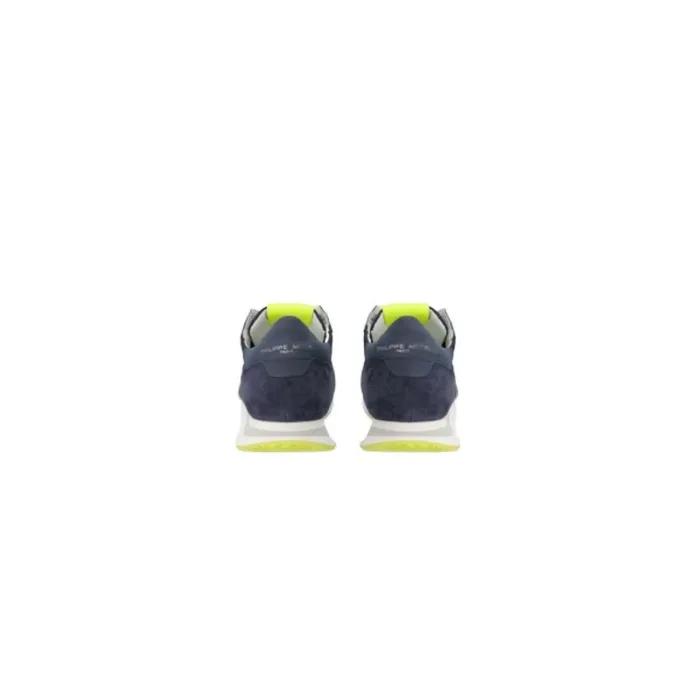 Sneaker Uomo Philippe Model Tropez TRPX in camoscio e tessuto Blu con Spoiler Blu in pelle e inserti Giallo Fluo mod. TZLU WN26, foto 4 di 5