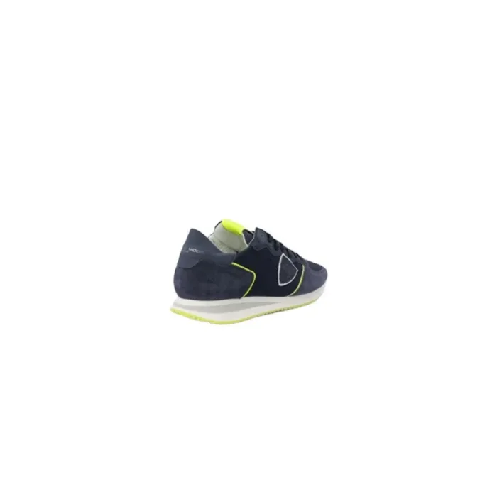 Sneaker Uomo Philippe Model Tropez TRPX in camoscio e tessuto Blu con Spoiler Blu in pelle e inserti Giallo Fluo mod. TZLU WN26, foto 5 di 5