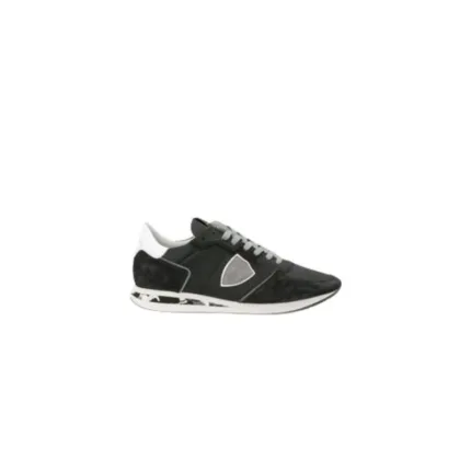 Sneaker Uomo Philippe Model Tropez TRPX in camoscio e tessuto Camouflage Nero con Spoiler Bianco mod. TZLU GC01