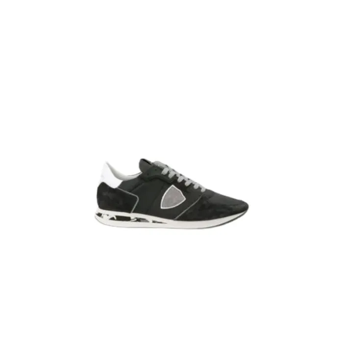 Sneaker Uomo Philippe Model Tropez TRPX in camoscio e tessuto Camouflage Nero con Spoiler Bianco mod. TZLU GC01, foto 1 di 4