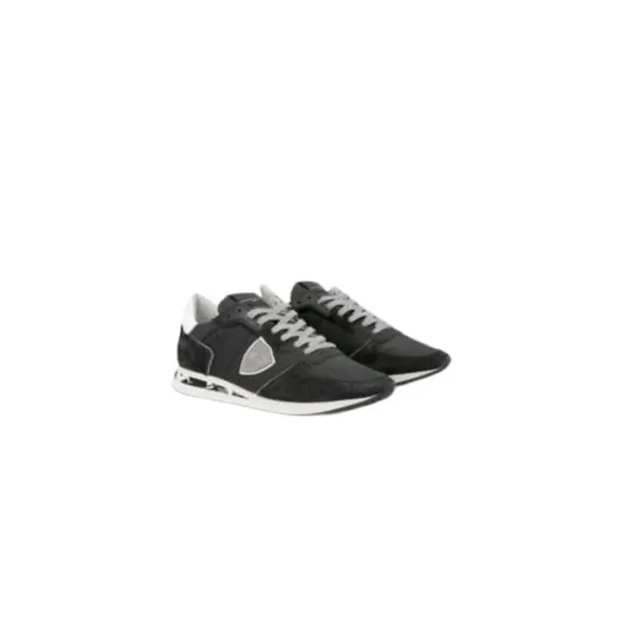 Sneaker Uomo Philippe Model Tropez TRPX in camoscio e tessuto Camouflage Nero con Spoiler Bianco mod. TZLU GC01, foto 2 di 4