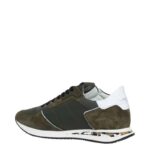 Sneaker Uomo Philippe Model Tropez TRPX in camoscio e tessuto Verde Militare con Spoiler Bianco in pelle e inserti Camouflage mod. TZLU GC02 - immagine 3