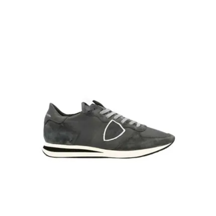 Sneaker Uomo Philippe Model Tropez TRPX in pelle e camoscio Carbone con Spoiler Carbone in pelle mod. TZLU 6003