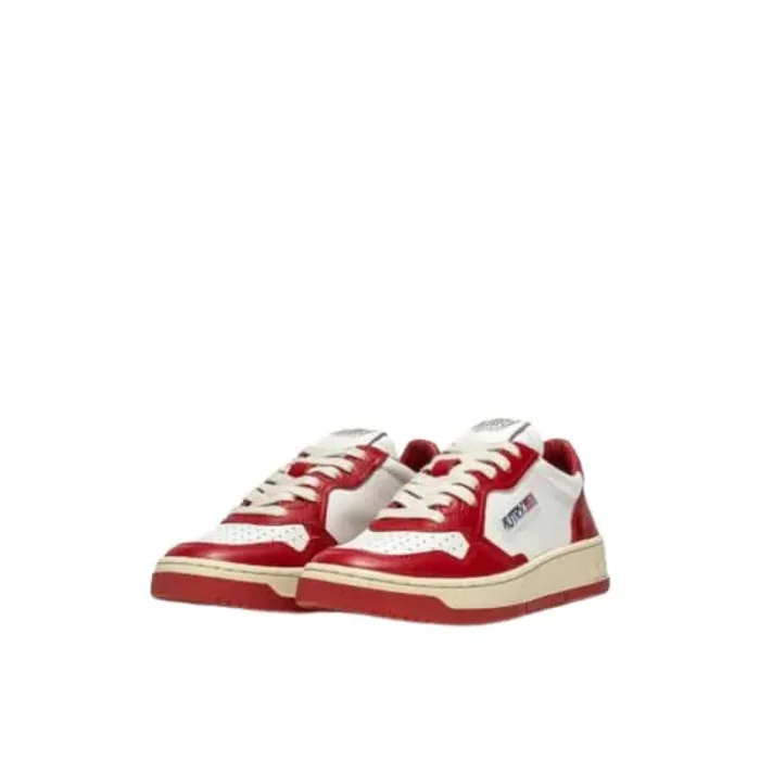 Sneaker Uomo autry Medalist Low in Pelle Bicolor Bianco/Rosso mod. AULM WB02, foto 2 di 4