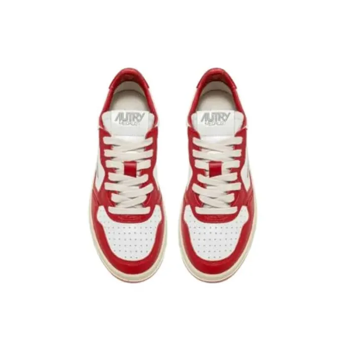 Sneaker Uomo autry Medalist Low in Pelle Bicolor Bianco/Rosso mod. AULM WB02, foto 4 di 4