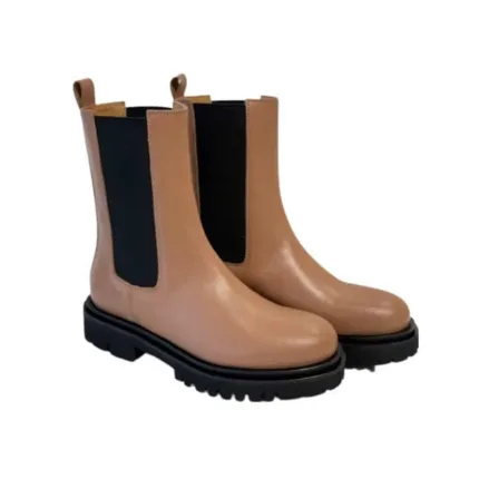 Stivaletto Beatles Donna Anna F in Nappa Camelia Biscotto Chiaro con Elastici Laterali art. 9715