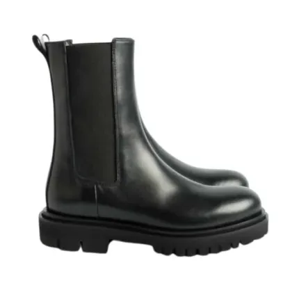 Stivaletto Beatles Donna Anna F in Pelle Nera con Elastici Laterali art. 9715
