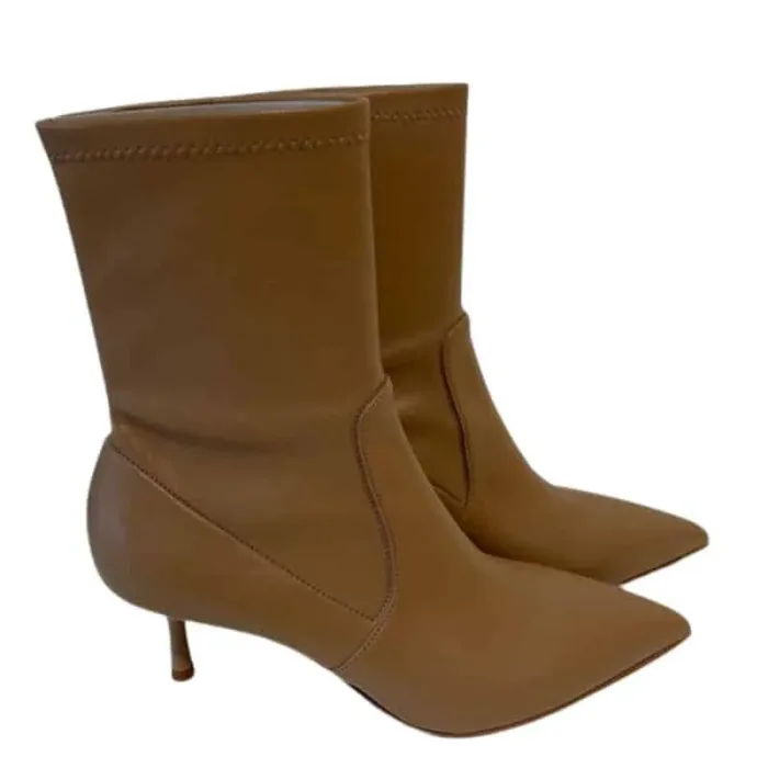 Stivaletto Donna Sergio Levantesi in Pelle Beige Supreme Capriolo e tacco 5cm art. CELIN, foto 1 di 3