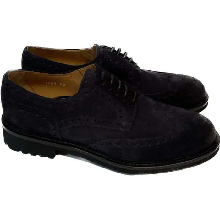 Stringata Derby Doucal's Uomo in camoscio Blu Suola in Gomma art. 1009, foto 1 di 5