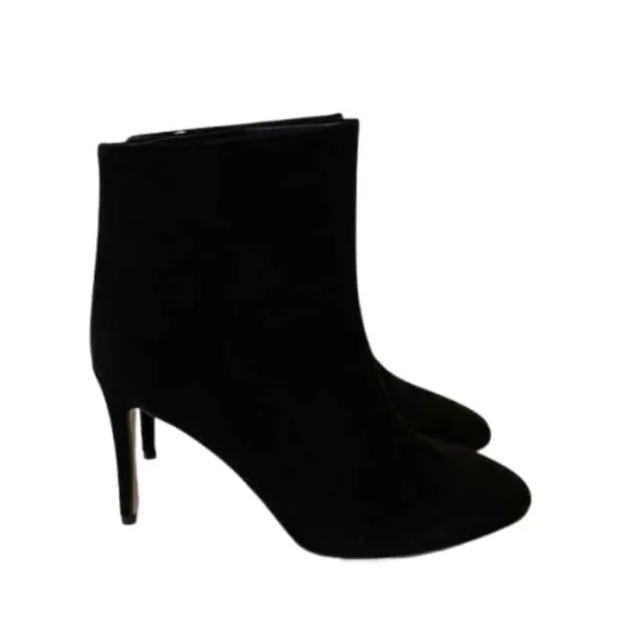 Tronchetto Donna Anna F in camoscio nero tacco 9cm e plateau interno 1cm art. 9751, foto 1 di 4